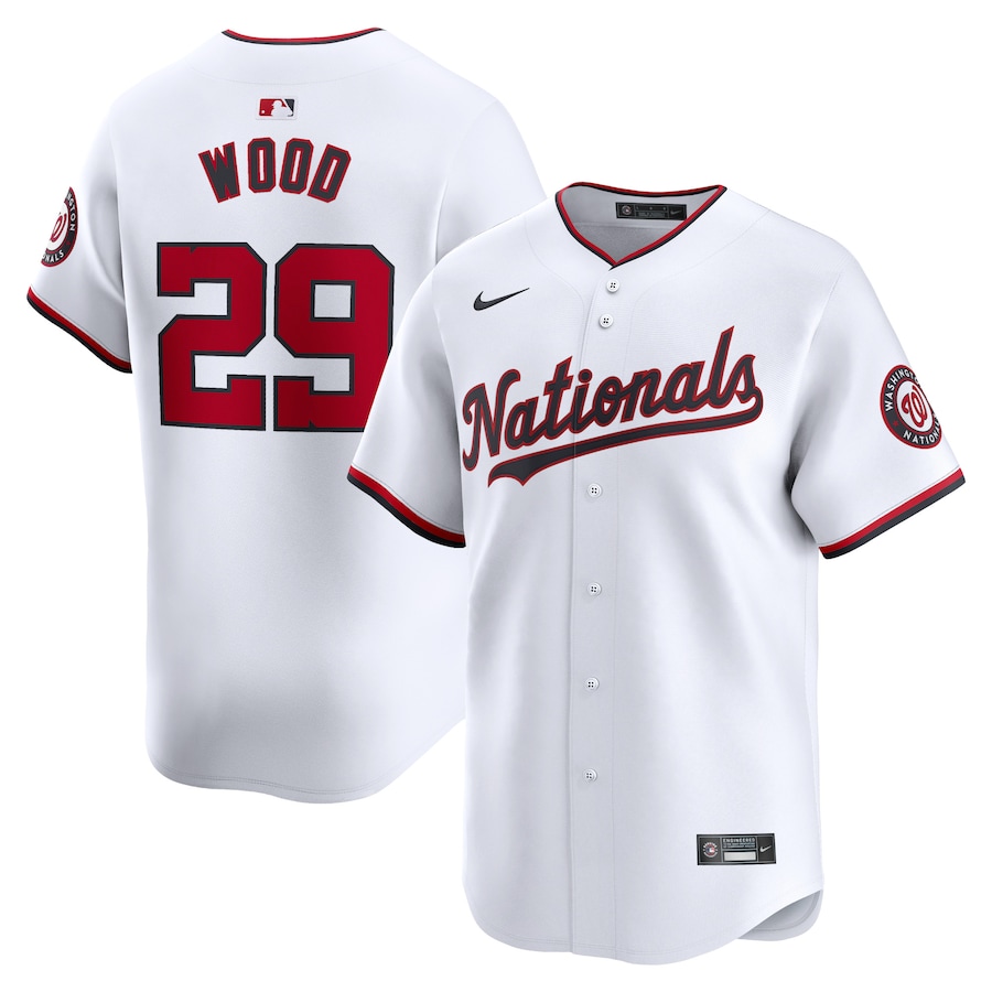 Youth Washington Nationals James Wood Nike White Home Limited Player Jersey - Puhuasuan