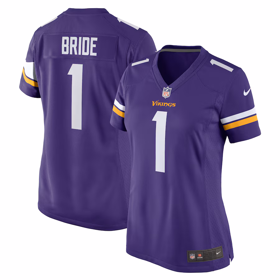Women's Minnesota Vikings Number 1 Bride Nike Purple Game Jersey - Puhuasuan