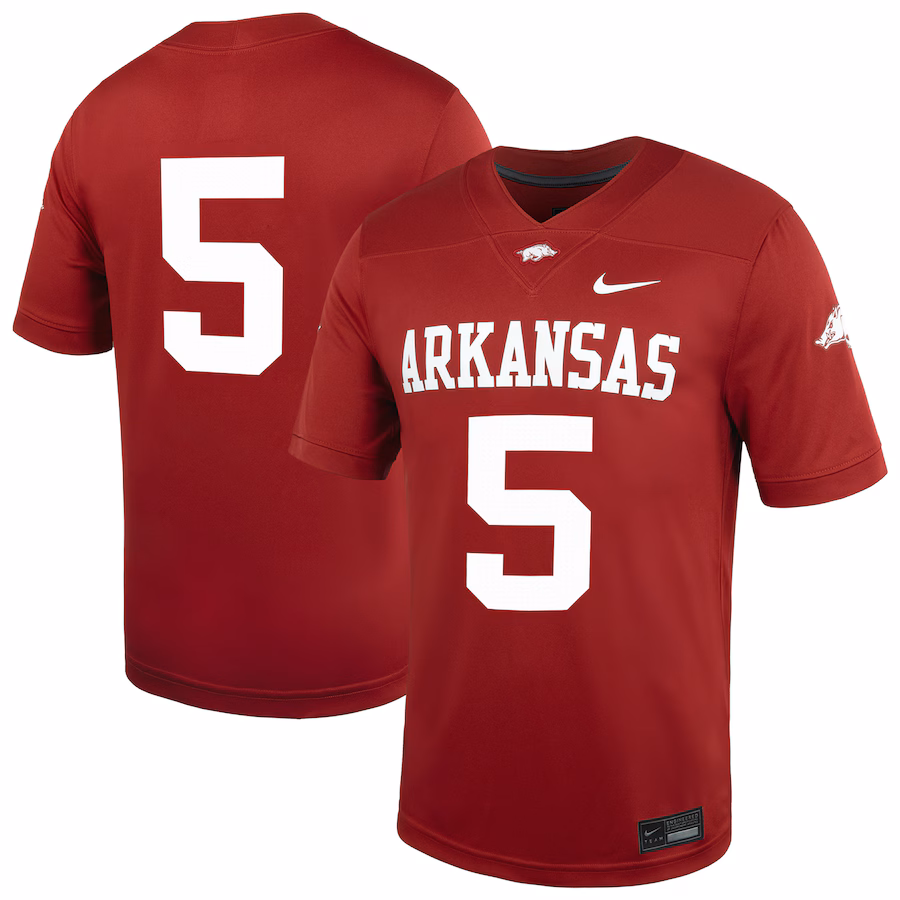 Men's Nike #5 Cardinal Arkansas Razorbacks Untouchable Football Jersey - Puhuasuan