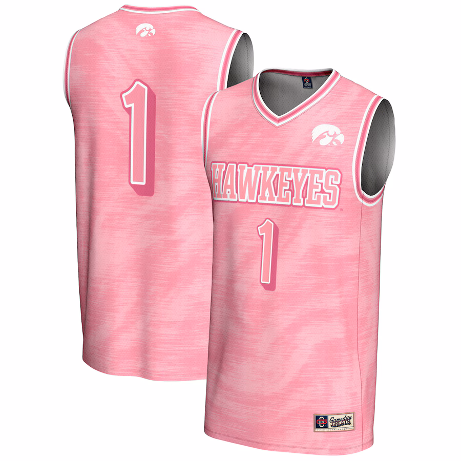 Unisex GameDay Greats #1 Pink Iowa Hawkeyes Lightweight Basketball Jersey - Puhuasuan
