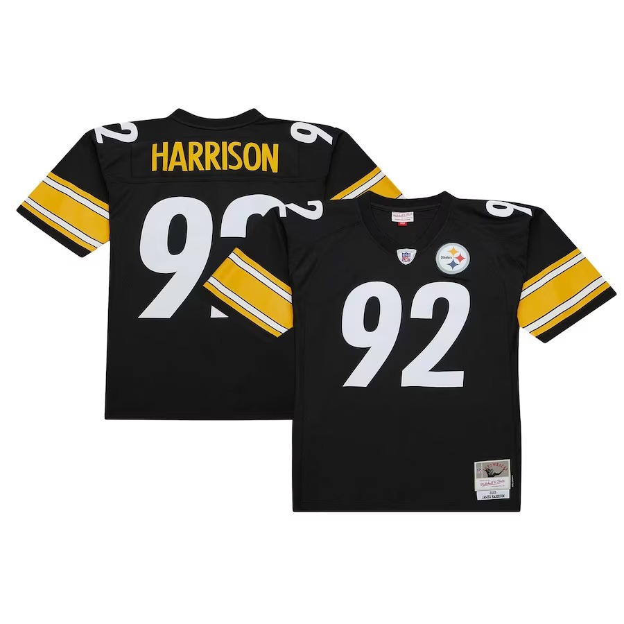 Men's Pittsburgh Steelers James Harrison Mitchell & Ness Black Legacy Replica Jersey - Puhuasuan