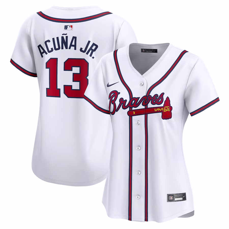 Women's Atlanta Braves Ronald Acuna Nike White Home Limited Player Jersey - Puhuasuan