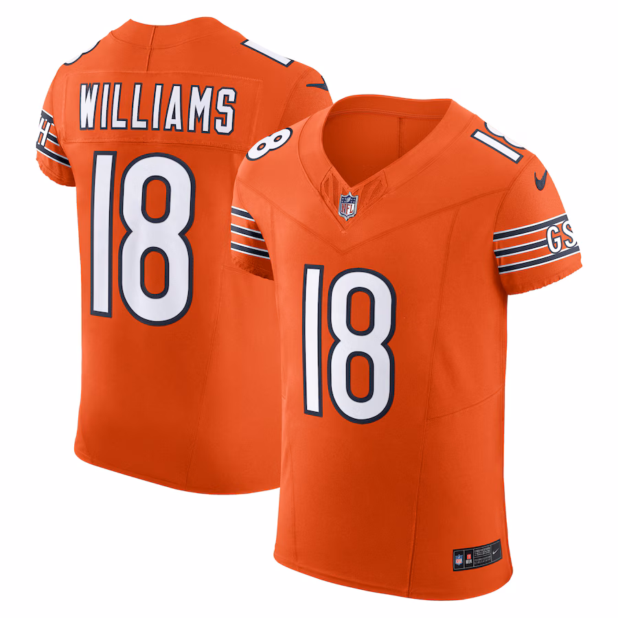 Men's Chicago Bears Caleb Williams Nike Orange Alternate Vapor F.U.S.E. Elite Jersey - Puhuasuan