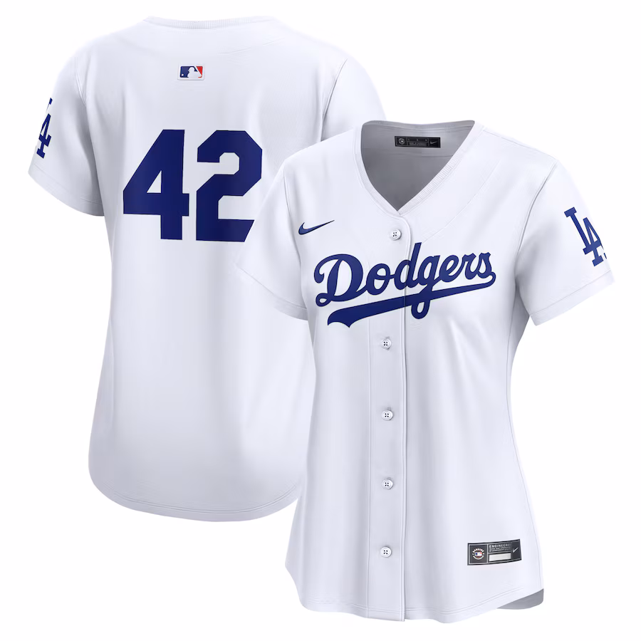 Women's Los Angeles Dodgers  Nike White 2024 Jackie Robinson Day Home Limited Jersey - Puhuasuan