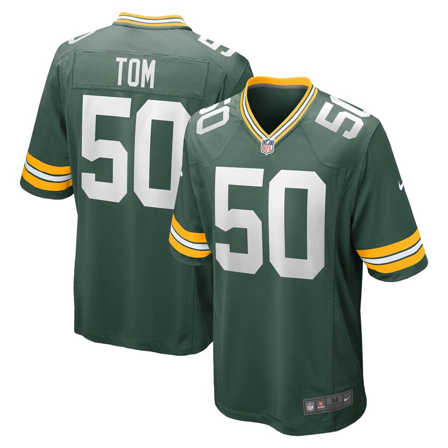 Men's Green Bay Packers Zach Tom Nike Green Game Player Jersey - Puhuasuan