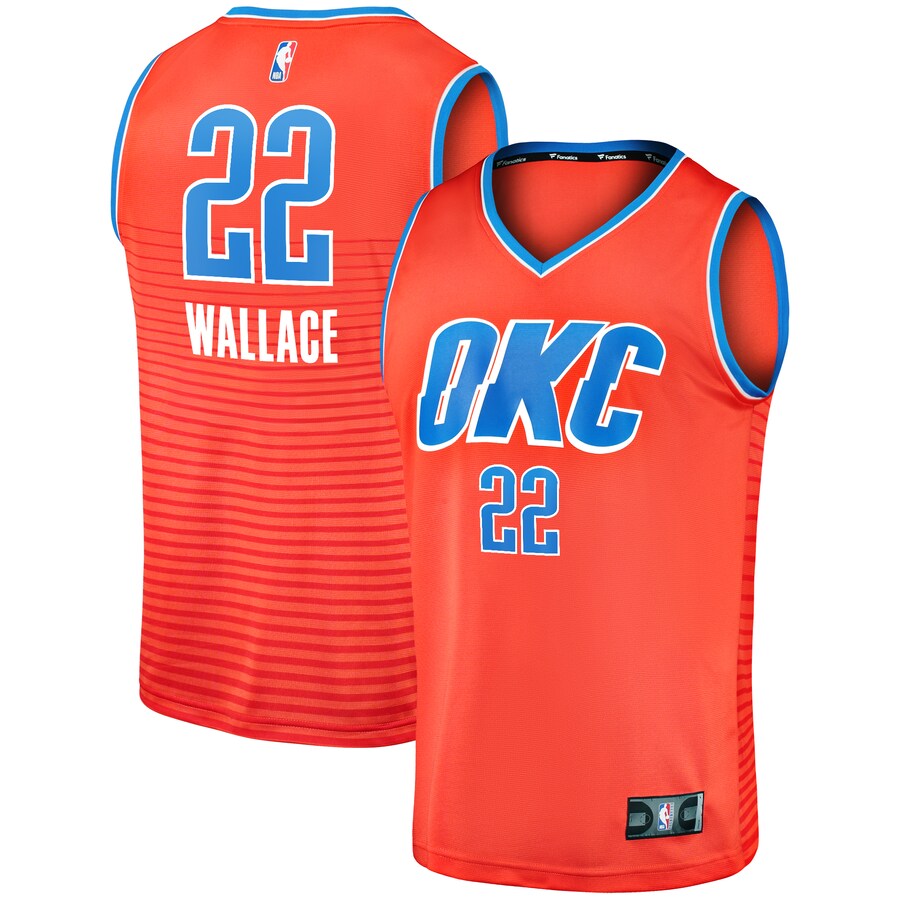 Men's Oklahoma City Thunder Cason Wallace Fanatics Orange Fast Break Replica Player Jersey - Statement Edition - Puhuasuan