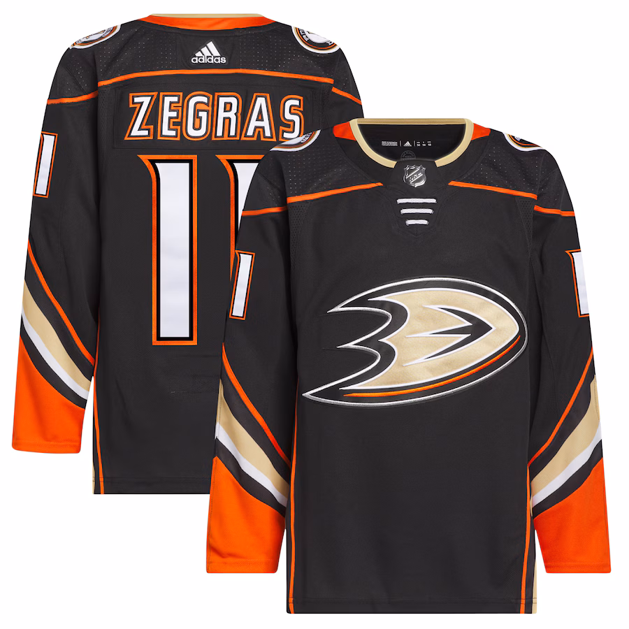 Men's Anaheim Ducks Trevor Zegras adidas Black Home Primegreen Authentic Player Jersey - Puhuasuan