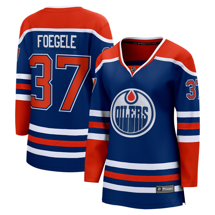 Women's Edmonton Oilers Warren Foegele Fanatics Branded Royal Home Breakaway Player Jersey - Puhuasuan