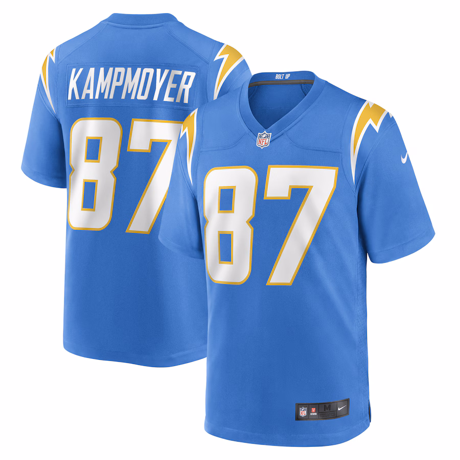 Men's Los Angeles Chargers Hunter Kampmoyer Nike Powder Blue Game Player Jersey - Puhuasuan