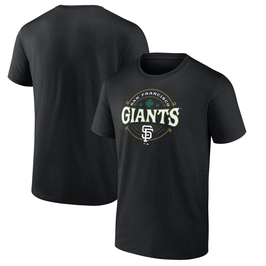 Men's San Francisco Giants Black St. Patrick's Day Lucky T-Shirt - Puhuasuan