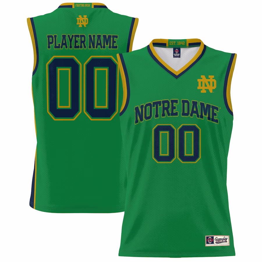 Notre Dame Fighting Irish GameDay Greats Youth NIL Pick-A-Player Lightweight Basketball Jersey - Green - Puhuasuan