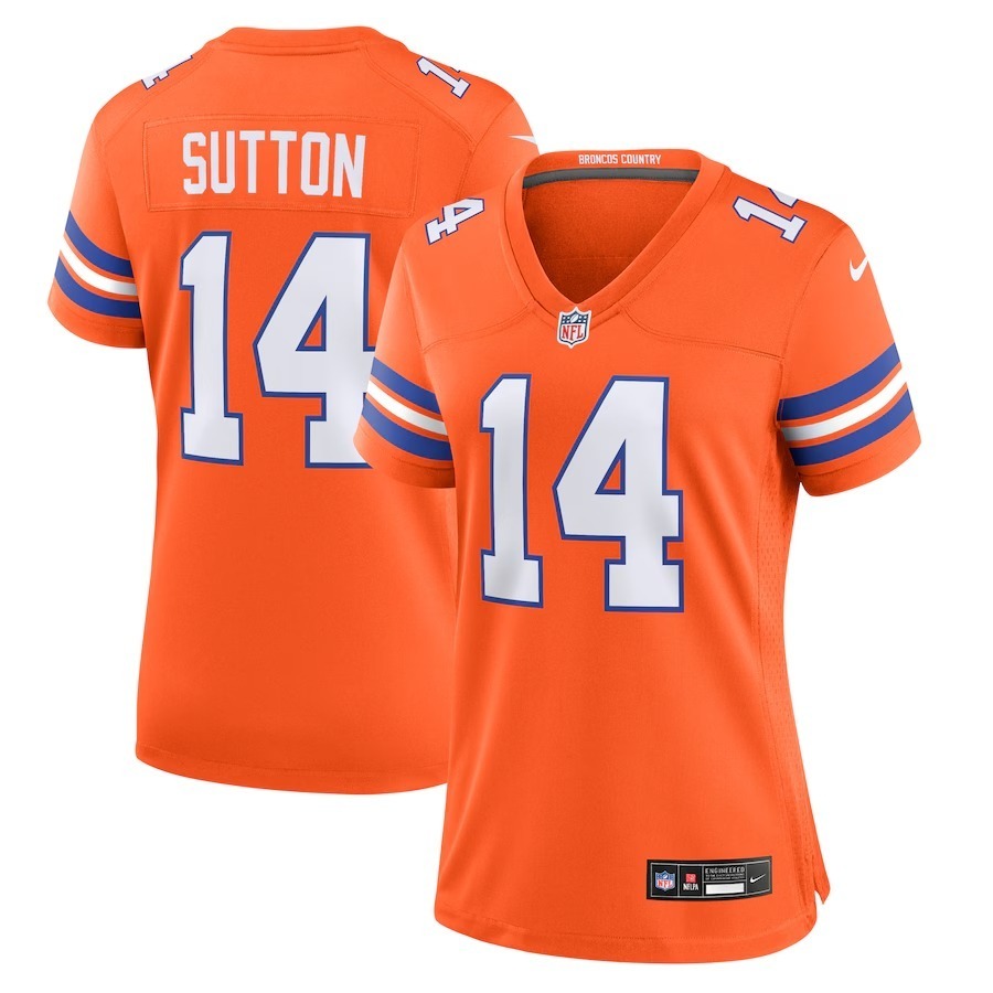 Women's Denver Broncos Courtland Sutton Nike Orange Mile High Collection 1977 Throwback Player Game Jersey - Puhuasuan