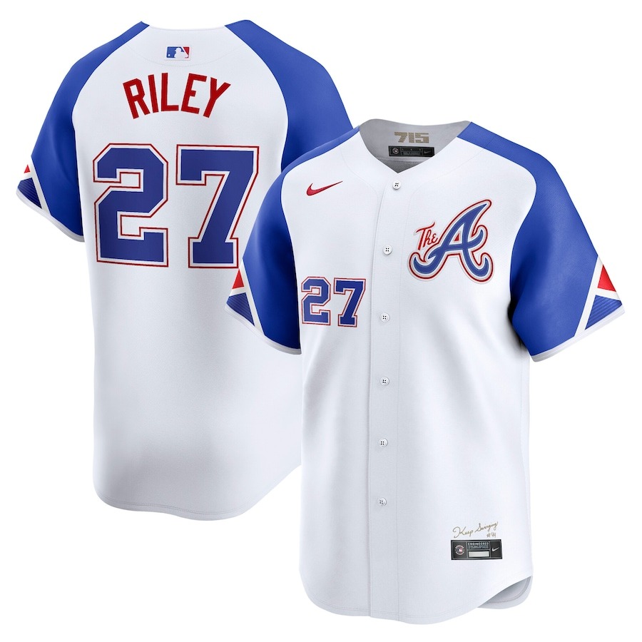 Men's Atlanta Braves Austin Riley Nike White City Connect Limited Player Jersey - Puhuasuan