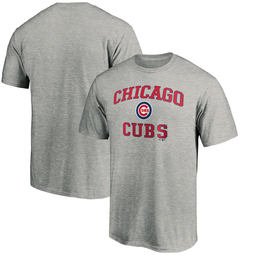 Men's Chicago Cubs Heather Gray Heart & Soul T-Shirt - Puhuasuan