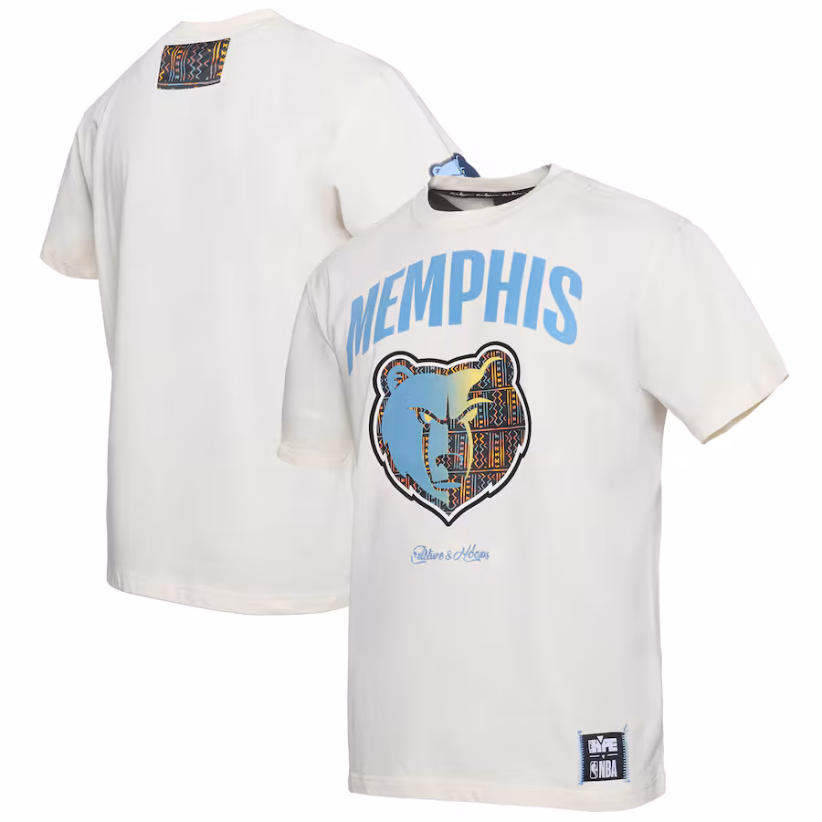 Men's Memphis Grizzlies  NBA x Two Hype Cream Culture & Hoops Collection Premium T-Shirt - Puhuasuan