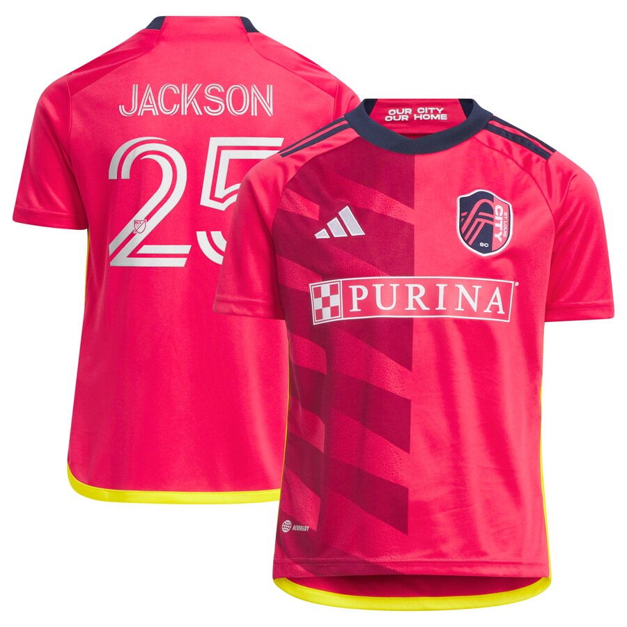 Youth St. Louis City SC Aziel Jackson adidas Red 2024 The Spirit Kit Replica Player Jersey - Puhuasuan