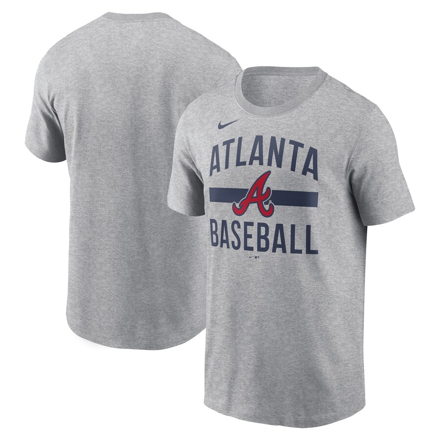 Men's Atlanta Braves Nike Heather Gray Arched T-Shirt - Puhuasuan