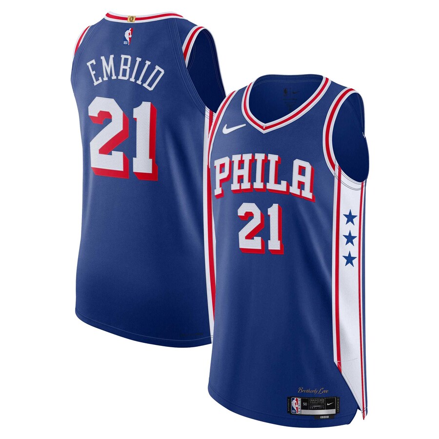 Men's Philadelphia 76ers Joel Embiid Nike Royal Authentic Jersey - Icon Edition - Puhuasuan