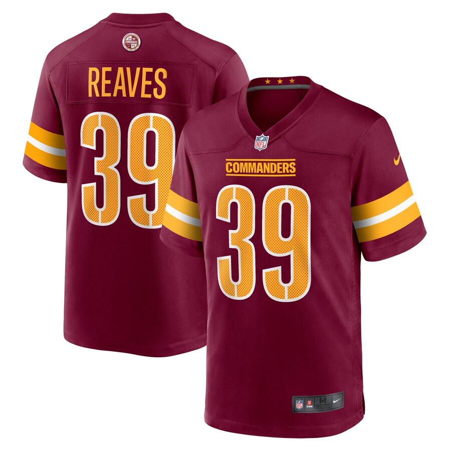 Men's Washington Commanders Jeremy Reaves Nike  Burgundy  Game Jersey - Puhuasuan
