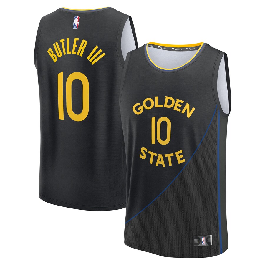 Men's Golden State Warriors Jimmy Butler III Fanatics Black Fast Break Replica Player Jersey - Statement Edition - Puhuasuan