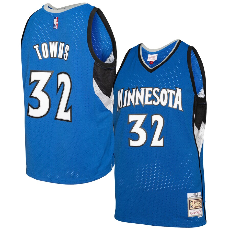 Men's Minnesota Timberwolves Karl-Anthony Towns Mitchell & Ness Blue 2015/16 Swingman Jersey - Puhuasuan