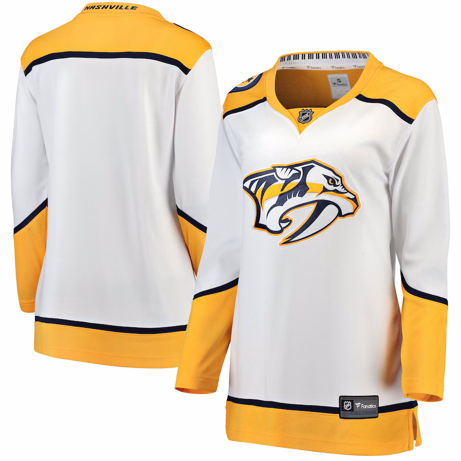 Women's Nashville Predators Fanatics White Away Breakaway Jersey - Puhuasuan