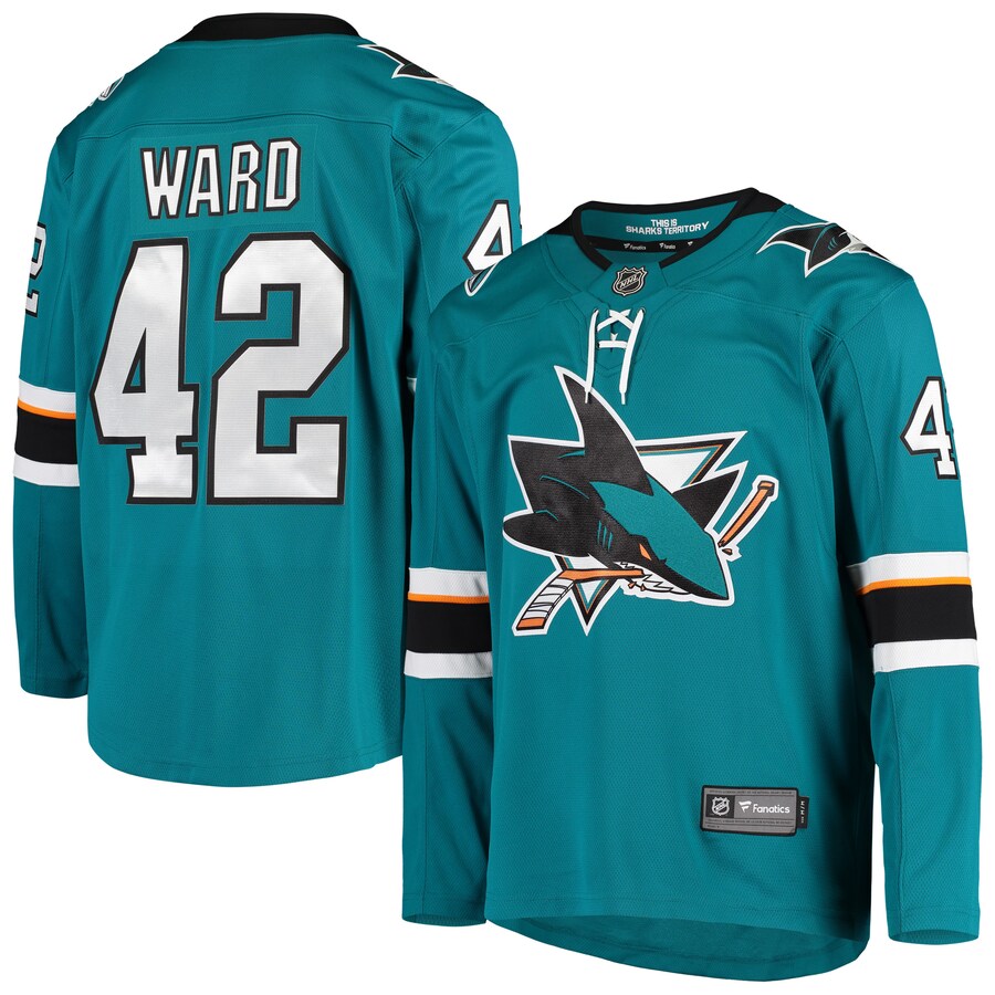 Men's San Jose Sharks Joel Ward Fanatics Branded Teal Breakaway Home Player Jersey - Puhuasuan
