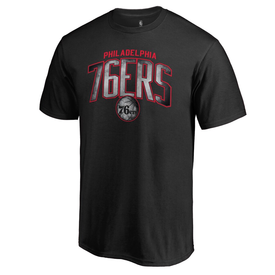 Men's Philadelphia 76ers Black Arch Smoke T-Shirt - Puhuasuan