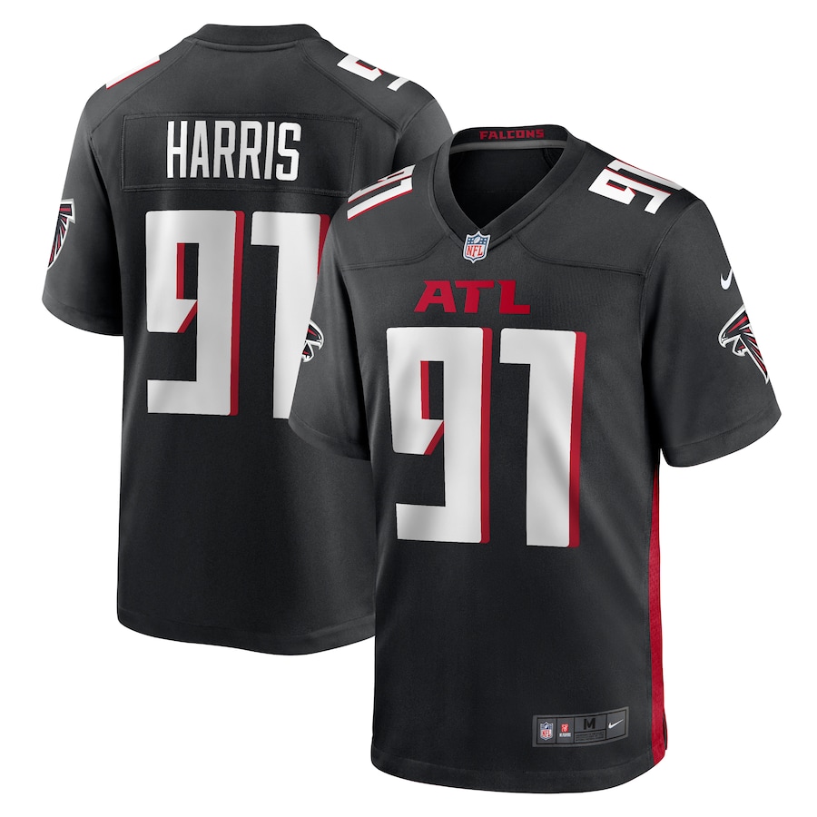 Men's Atlanta Falcons Demone Harris Nike  Black  Game Jersey - Puhuasuan