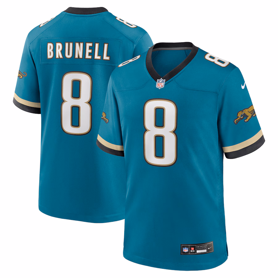 Men's Jacksonville Jaguars Mark Brunell Nike Teal Prowler Throwback Retired Player Game Jersey - Puhuasuan