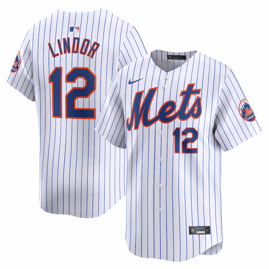Men's New York Mets Francisco Lindor Nike White Home Limited Player Jersey - Puhuasuan