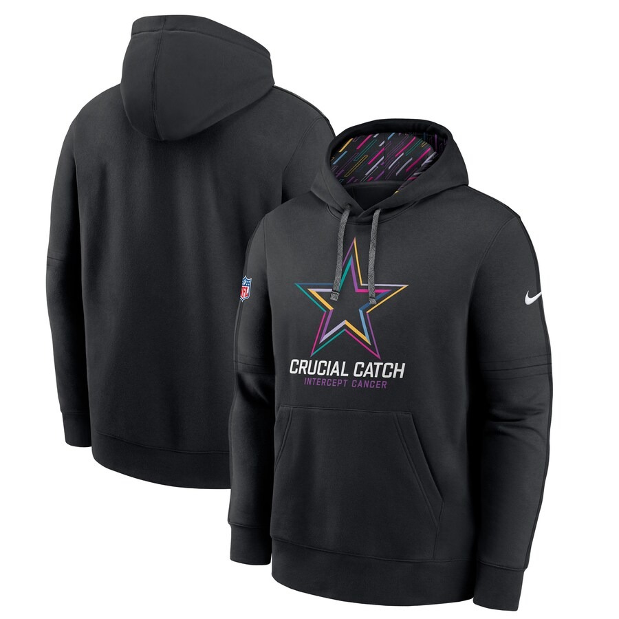 Men's Dallas Cowboys Nike Black 2024 NFL Crucial Catch Club Pullover Hoodie - Puhuasuan