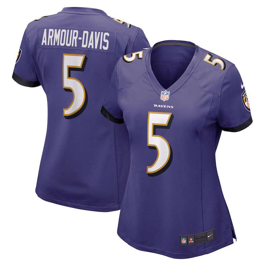 Women's Baltimore Ravens Jalyn Armour-Davis Nike Purple Game Player Jersey - Puhuasuan