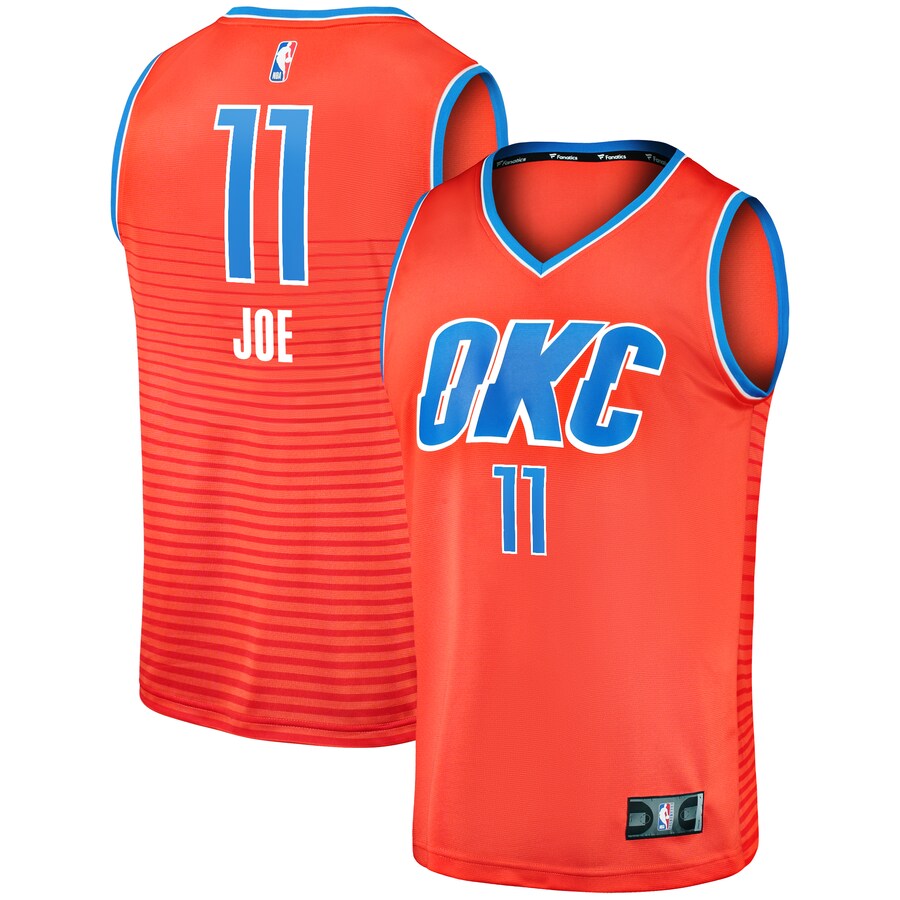Men's Oklahoma City Thunder Isaiah Joe Fanatics Orange Fast Break Replica Player Jersey - Statement Edition - Puhuasuan