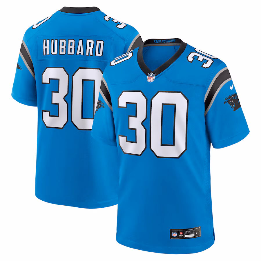 Men's Carolina Panthers Chuba Hubbard Nike  Blue Alternate Game Jersey - Puhuasuan