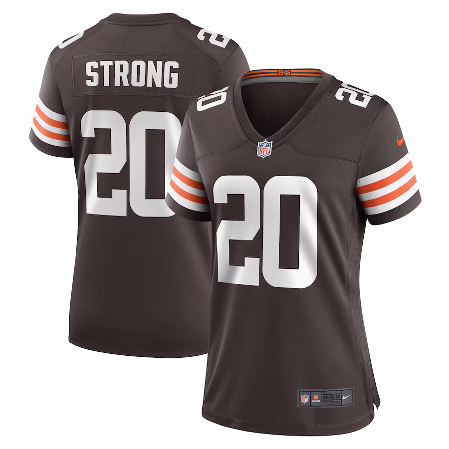 Women's Cleveland Browns Pierre Strong Jr. Nike  Brown Team Game Jersey - Puhuasuan