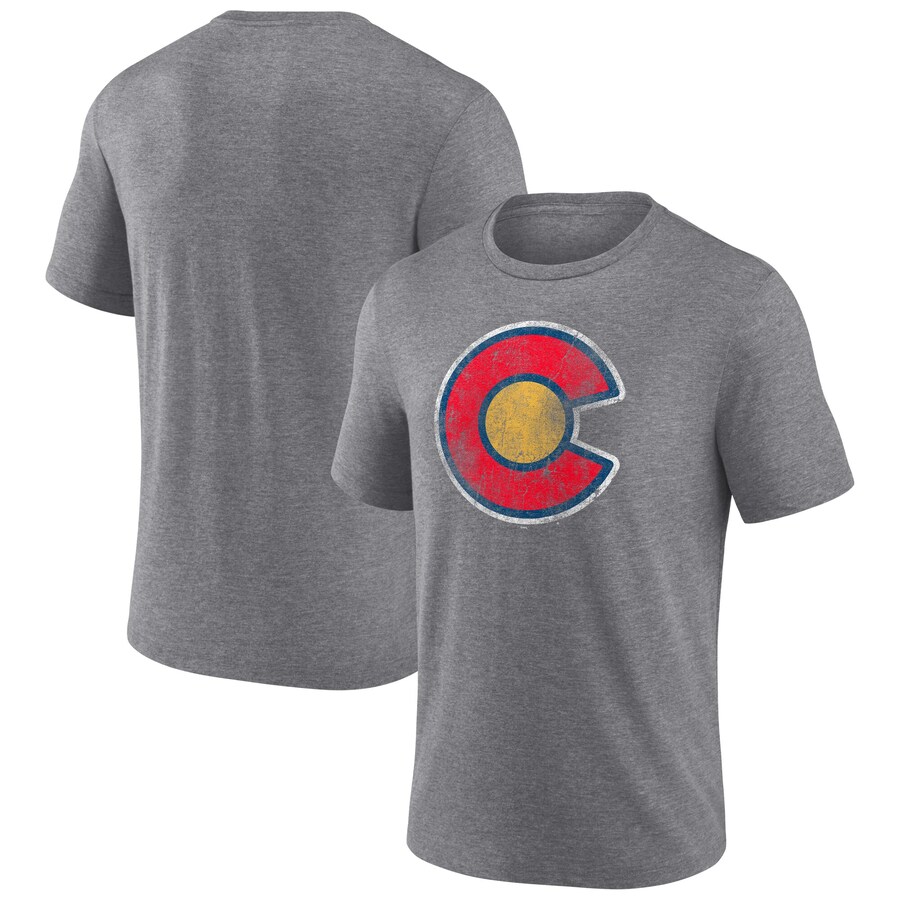 Men's Colorado Avalanche Heather Gray Wraparound Tri-Blend T-Shirt - Puhuasuan