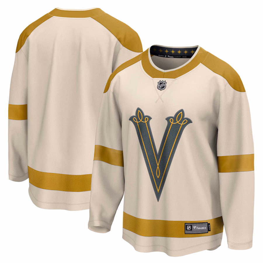 Men's Vegas Golden Knights Fanatics Cream 2024 NHL Winter Classic Breakaway Jersey - Puhuasuan