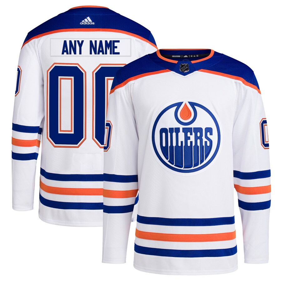 Men's Edmonton Oilers adidas White Away Primegreen Authentic Pro Custom Jersey - Puhuasuan