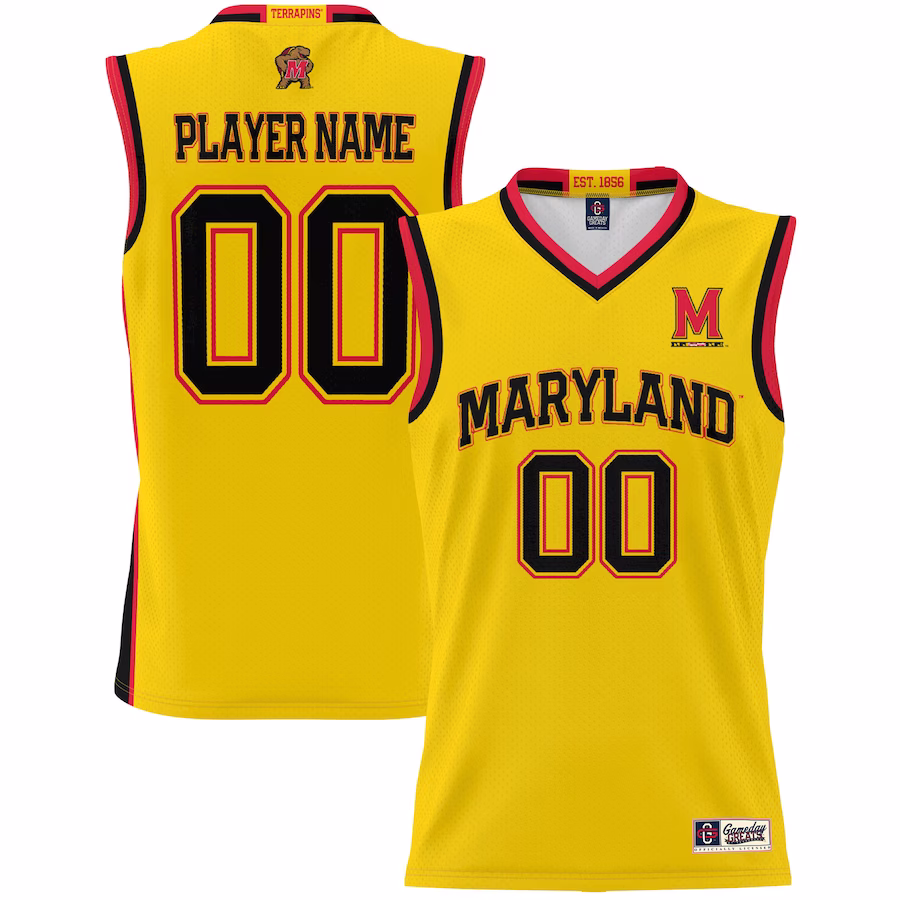 Maryland Terrapins GameDay Greats Youth NIL Pick-A-Player Lightweight Basketball Jersey - Gold - Puhuasuan