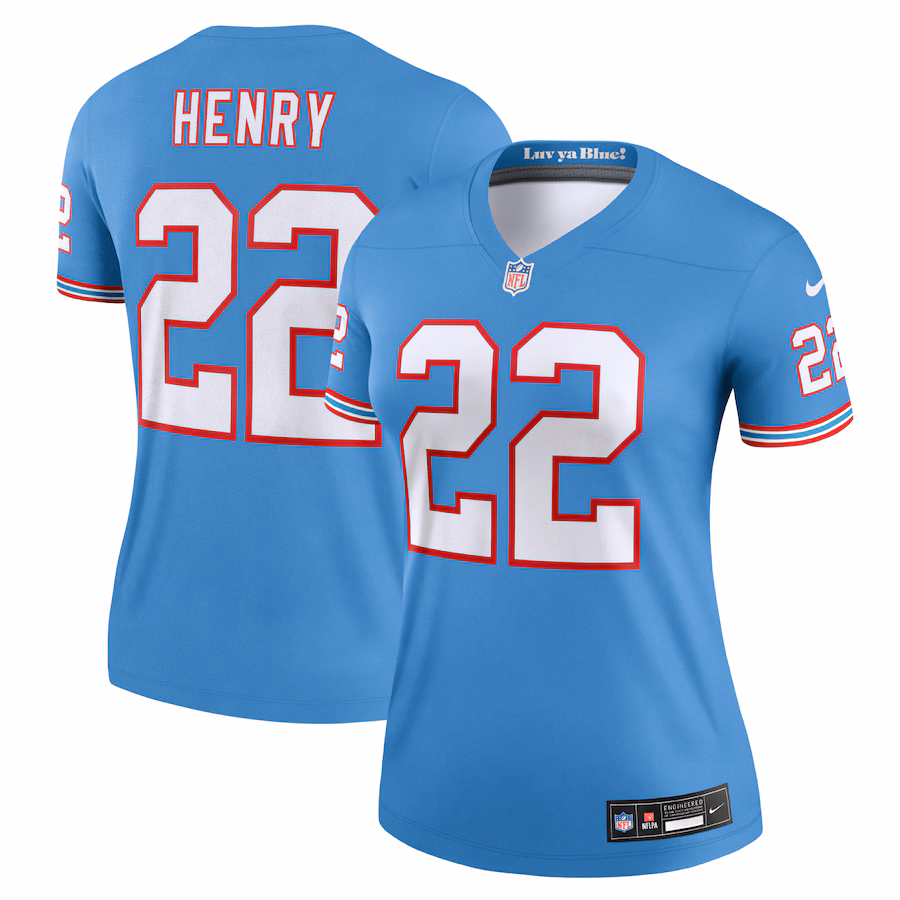 Women's Tennessee Titans Derrick Henry Nike Light Blue Alternate Legend Player Performance Top - Puhuasuan