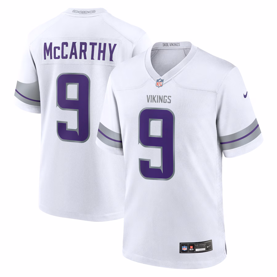 Youth Minnesota Vikings J.J. McCarthy Nike White Alternate Game Player Jersey - Puhuasuan