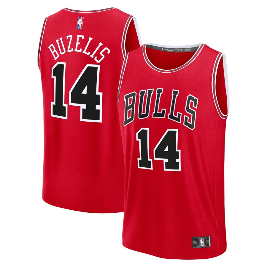 Men's Chicago Bulls Matas Buzelis Fanatics Red Fast Break Replica Player Jersey - Icon Edition - Puhuasuan