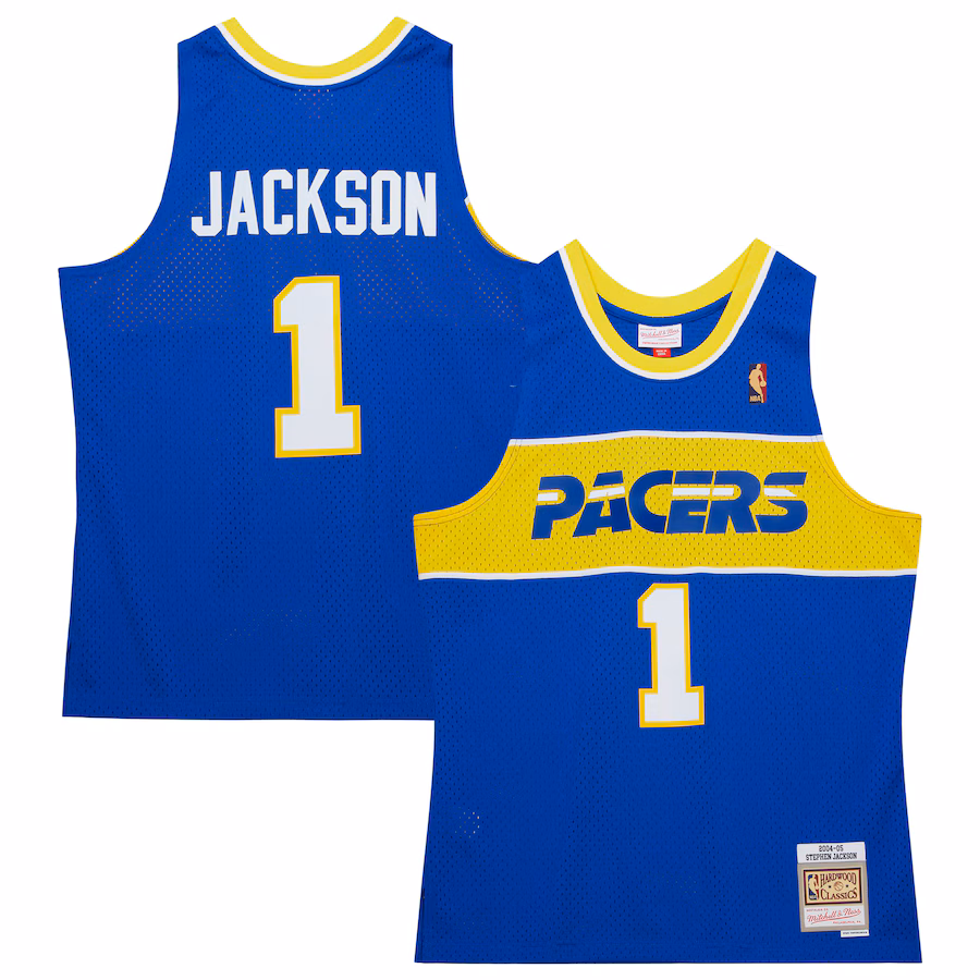 Men's Indiana Pacers Stephen Jackson Mitchell & Ness Royal  2004/05 Hardwood Classics Swingman Jersey - Puhuasuan