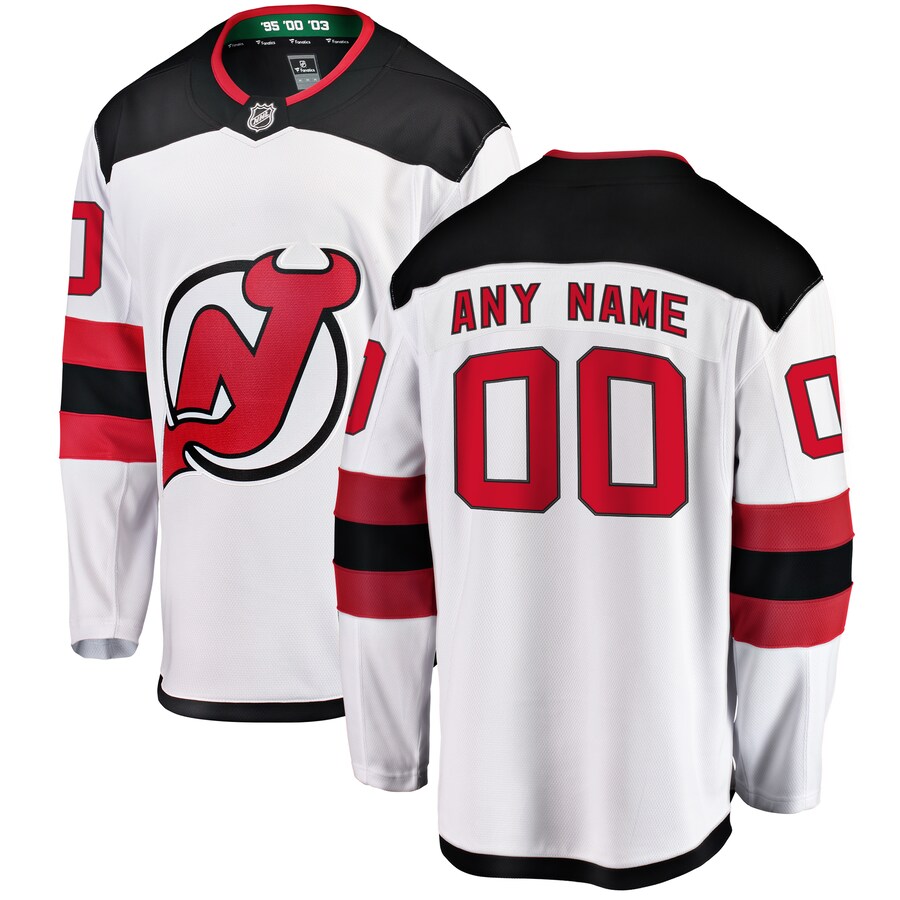 Men's New Jersey Devils Fanatics Branded White Away Breakaway Custom Jersey - Puhuasuan