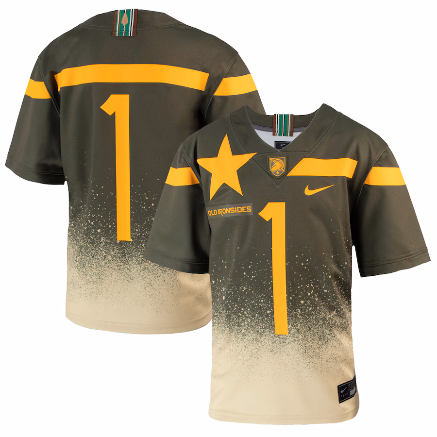 Youth Nike #19 Olive Army Black Knights 1st Armored Division Old Ironsides Untouchable Football Jersey - Puhuasuan