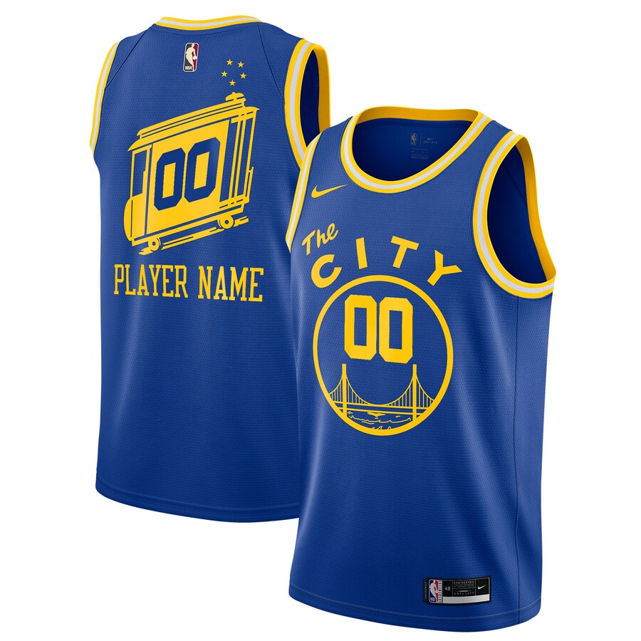 Men's Golden State Warriors Nike Blue 2020/21 Hardwood Classics Swingman Custom Jersey - Puhuasuan
