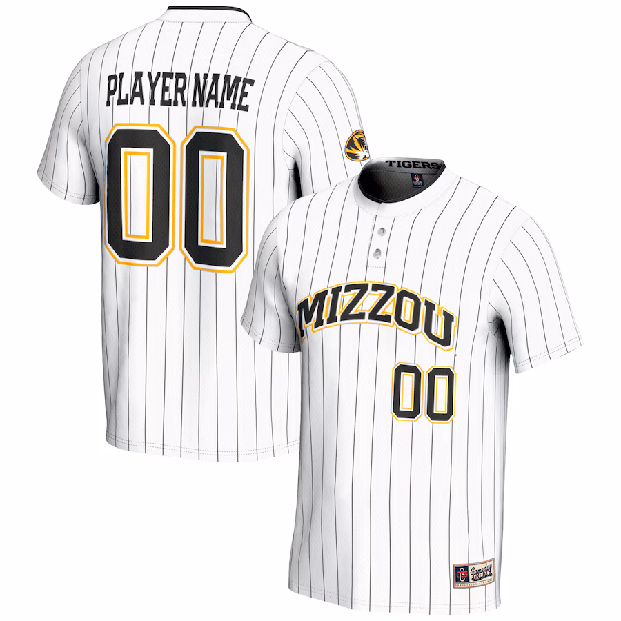 Missouri Tigers GameDay Greats Unisex  NIL Pick-A-Player Lightweight Softball Jersey - White - Puhuasuan