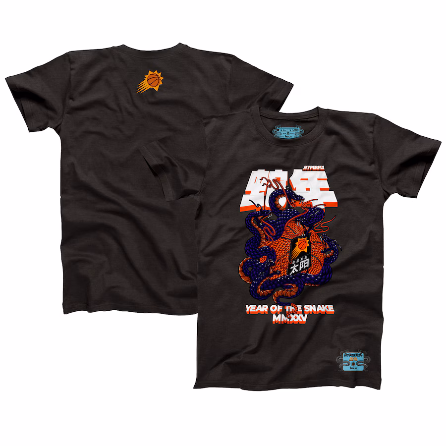 Unisex Phoenix Suns NBALab x Hyperfly Heather Black Year of the Snake Lunar New Year Collection T-Shirt - Puhuasuan