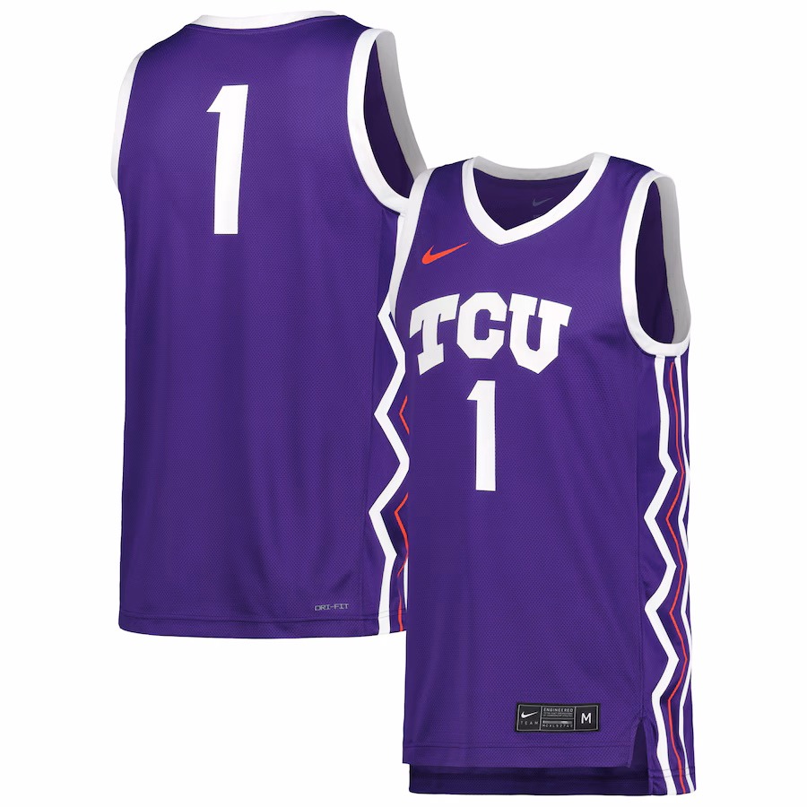 Men's Nike Purple TCU Horned Frogs Replica Basketball Jersey - Puhuasuan